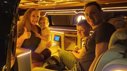 Luxury transfer vehicle interior